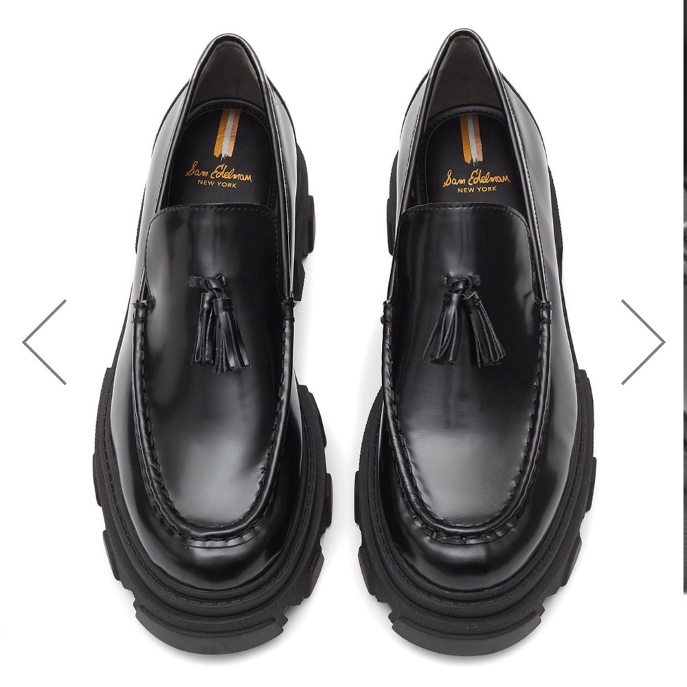 SAM EDELMAN DANDREA' TASSEL LEATHER PLATFORM LOAFERS